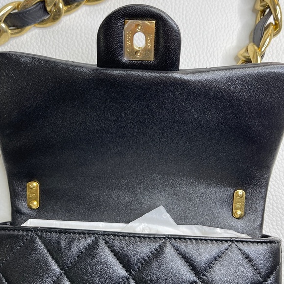 New Unused Chanel Funky Town - Thick Shoulder Strap Small Black Flap Bag - Picture 7 of 12